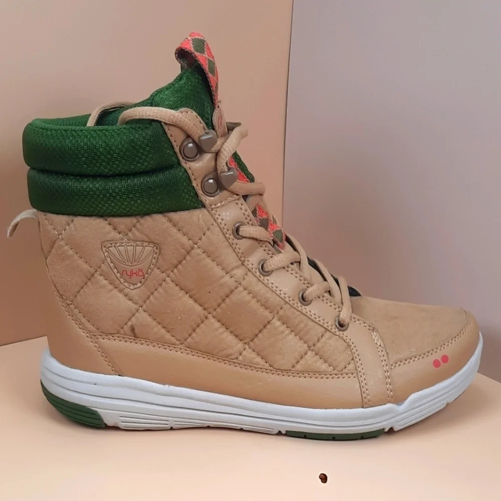 Ryka Aurora Boots Tan/Green High Top Sneaker Boots